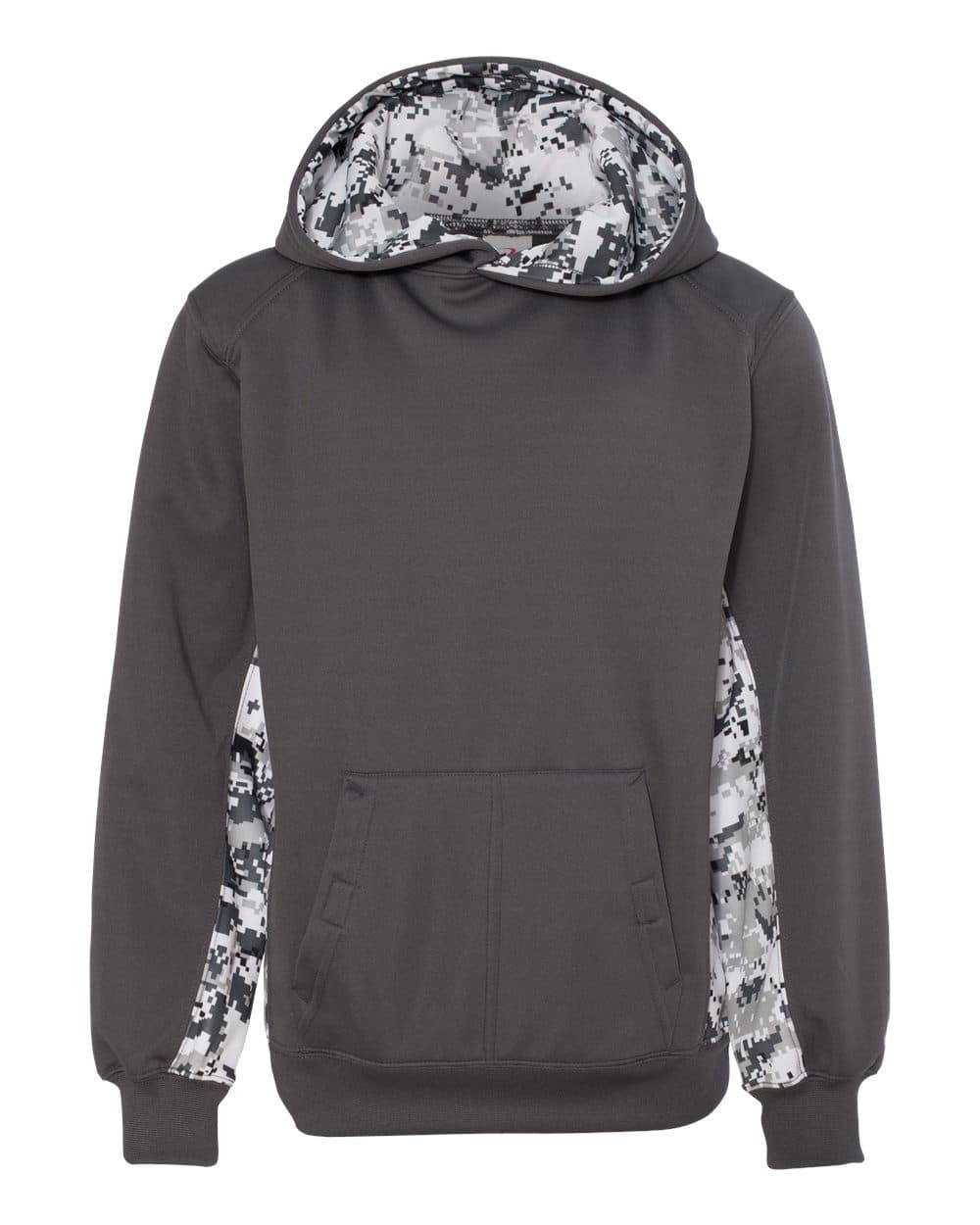 Image for Youth Digital Camo Colorblock Performance Fleece Hooded Sweatshirt - 2464