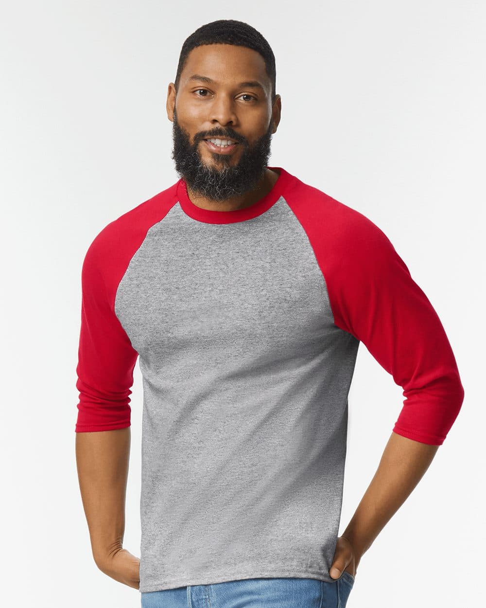 Image for Heavy Cotton™ Raglan Three-Quarter Sleeve T-Shirt - 5700