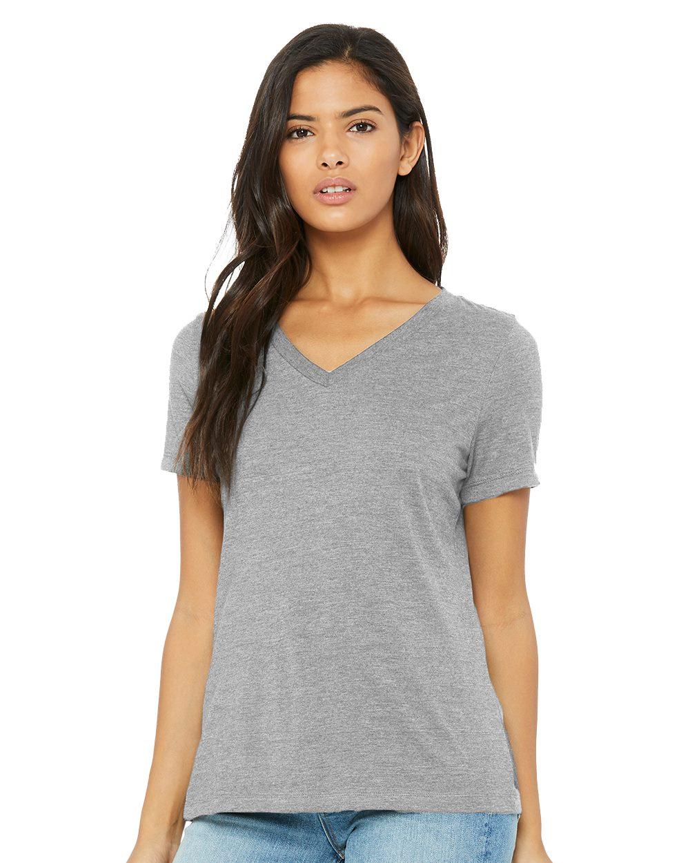 Image for Women's Relaxed Heather CVC V-Neck Tee - 6405CVC