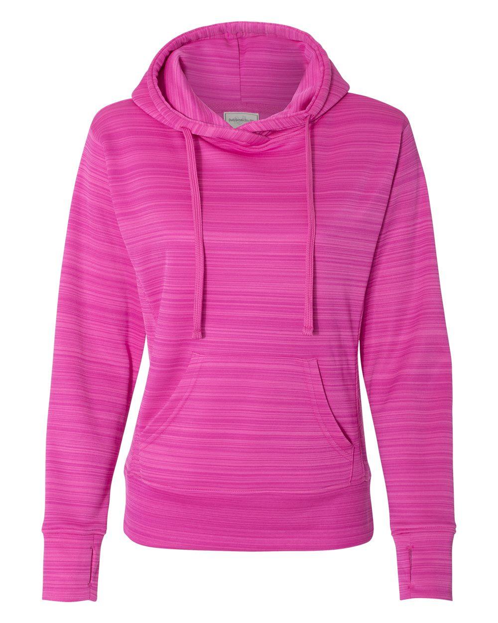 Image for Women's Odyssey Striped Performance Fleece Lapover Hooded Sweatshirt - 8662