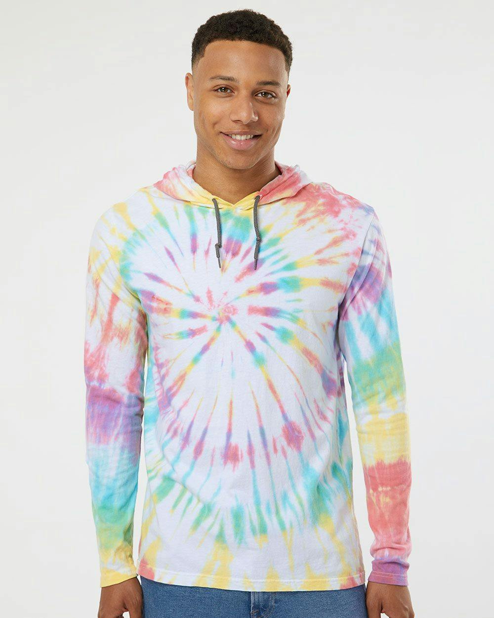 Image for Tie-Dyed Long Sleeve Hooded T-Shirt - 430VR