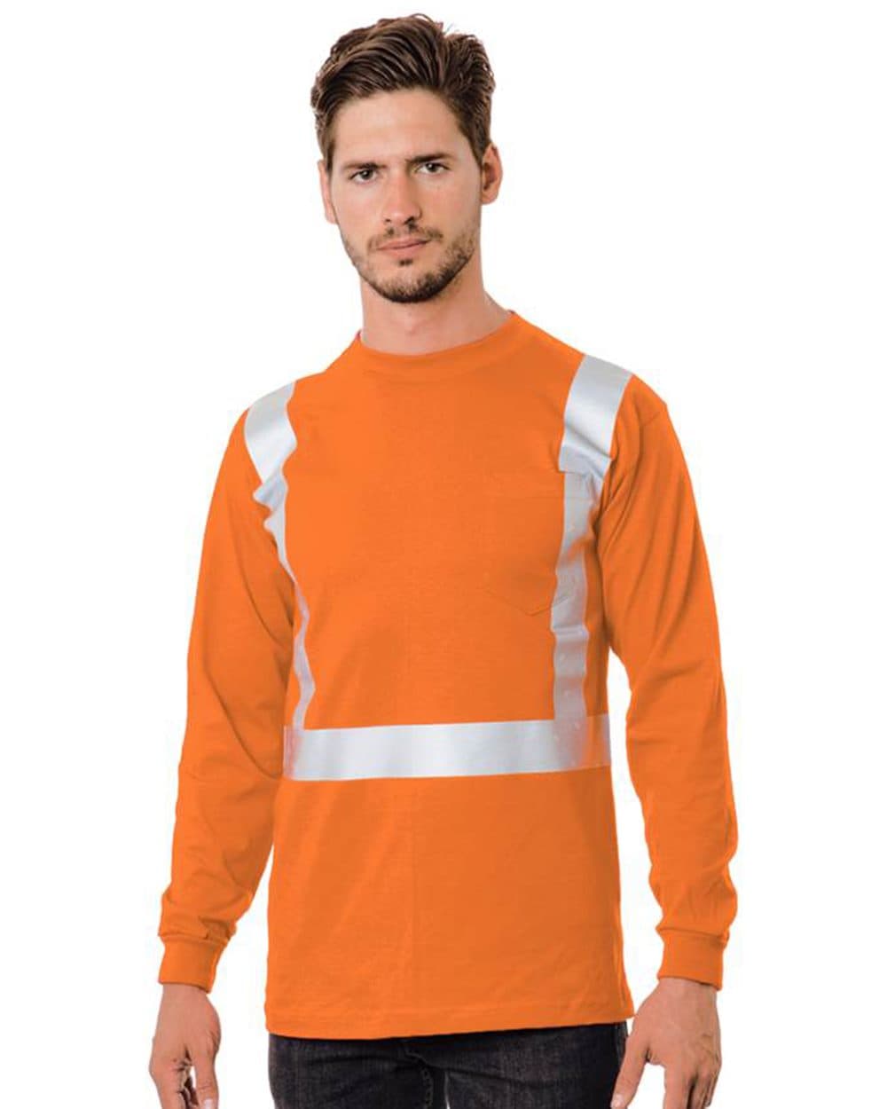 Image for USA-Made 50/50 Hi-Visibility Long Sleeve Pocket T-Shirt - 3782