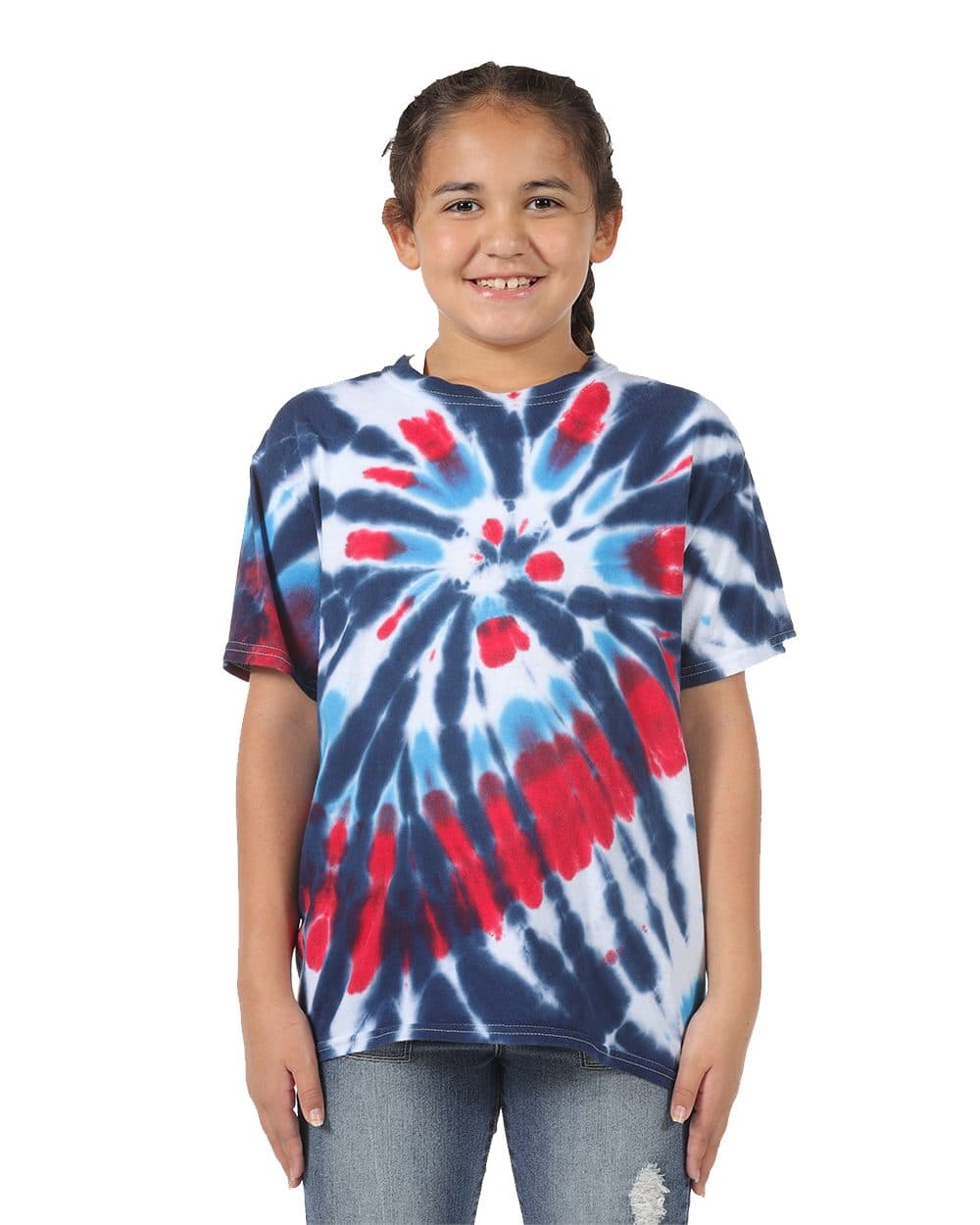 Image for Youth Rainbow Cut-Spiral Tie-Dyed T-Shirt - 20BTD