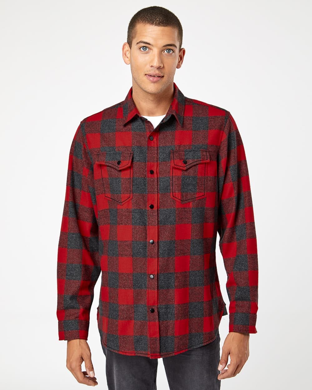 Image for Snap Front Plaid Flannel Shirt - 8219