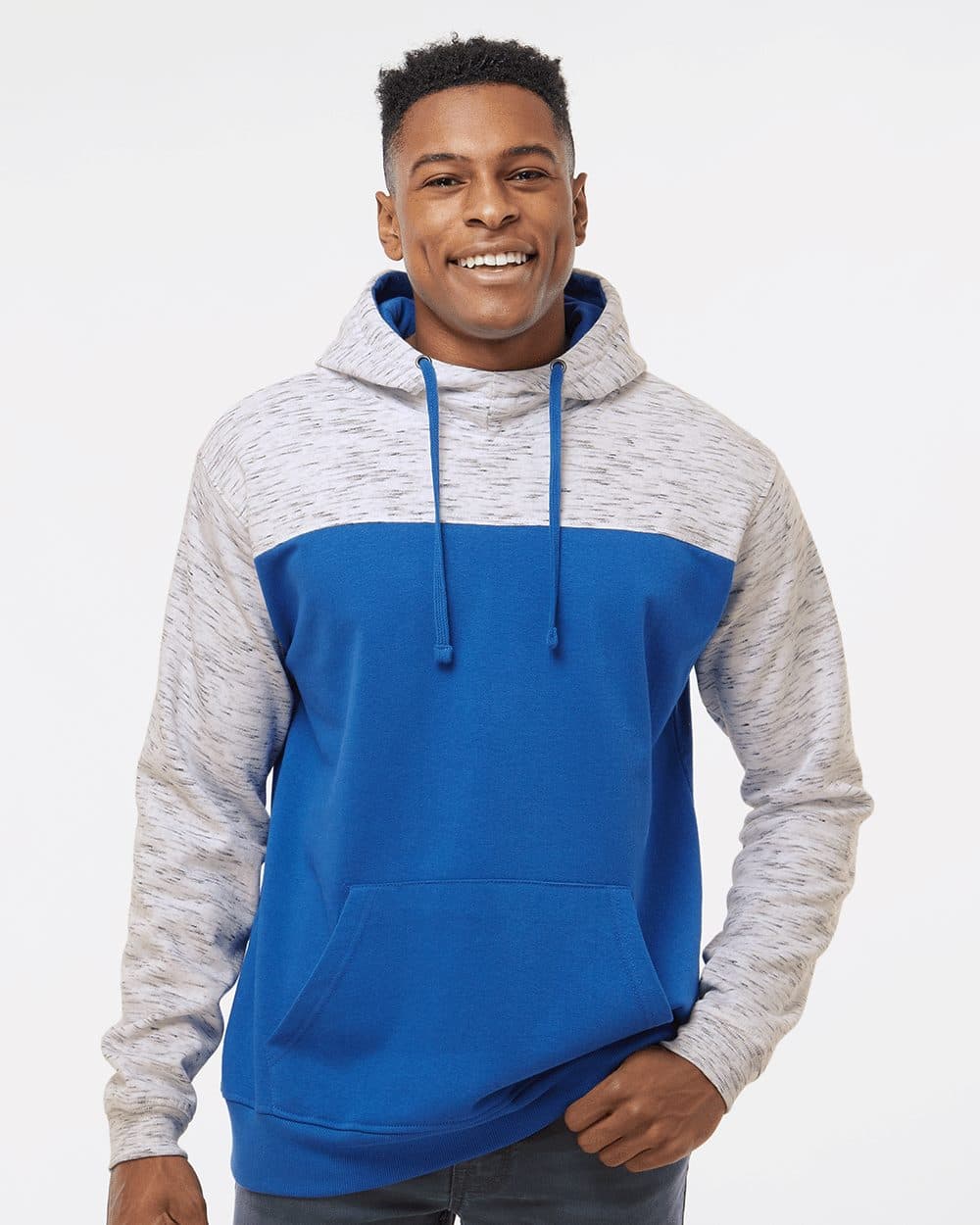 Image for Mélange Fleece Colorblocked Hooded Sweatshirt - 8676