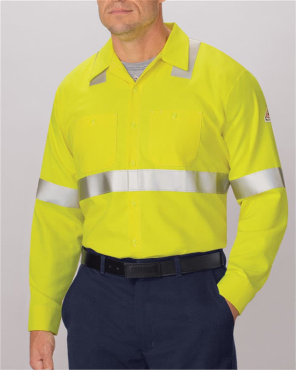 Image for Men's High Visibility Long Sleeve Work Shirt - SMW4