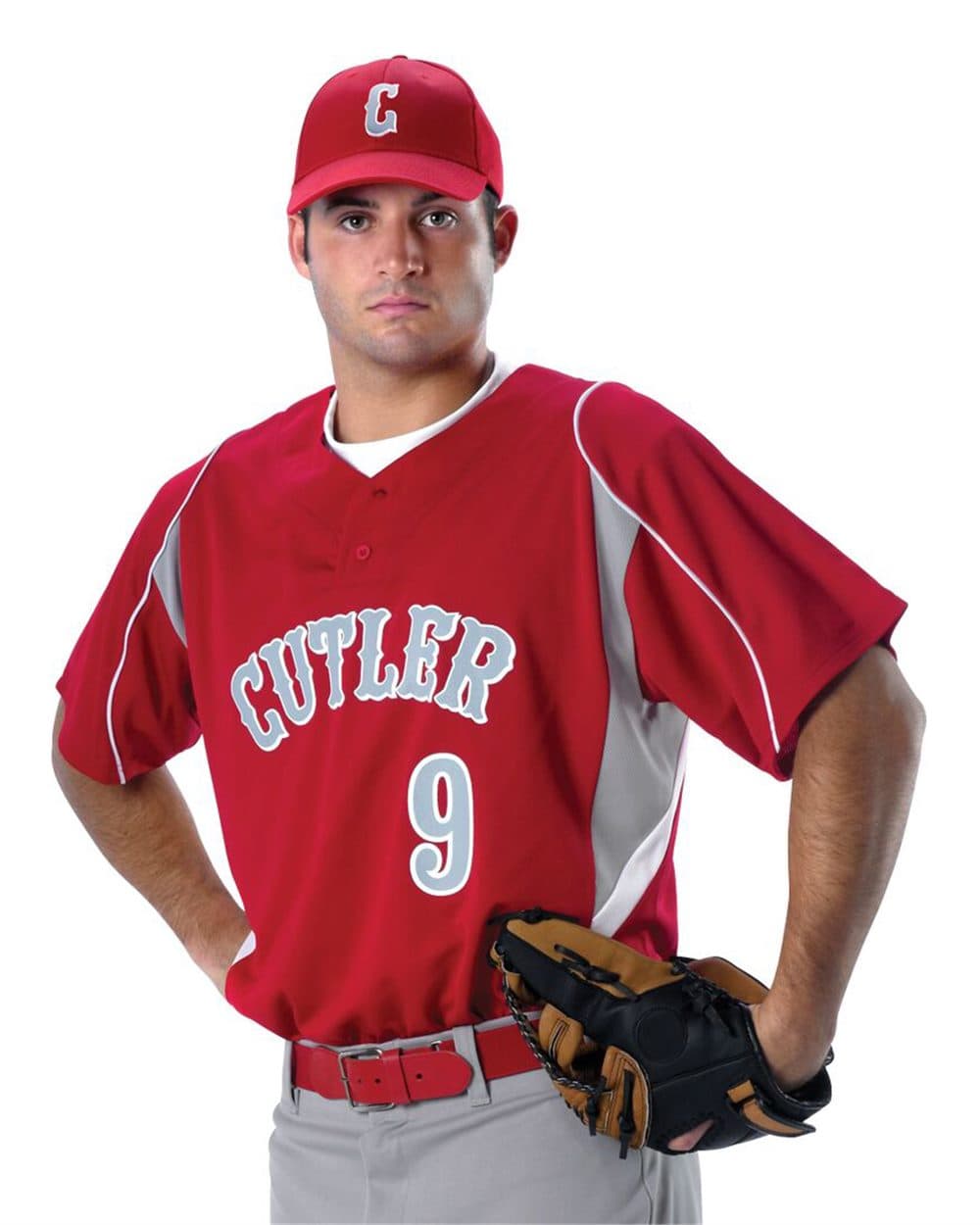Image for Youth Two Button Henley Baseball Jersey - 529Y