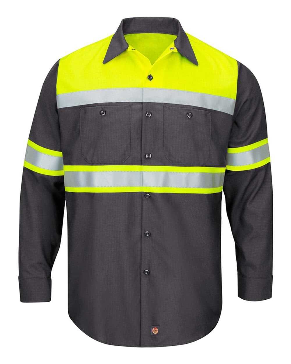 Image for Hi-Visibility Colorblock Ripstop Long Sleeve Work Shirt - SY70