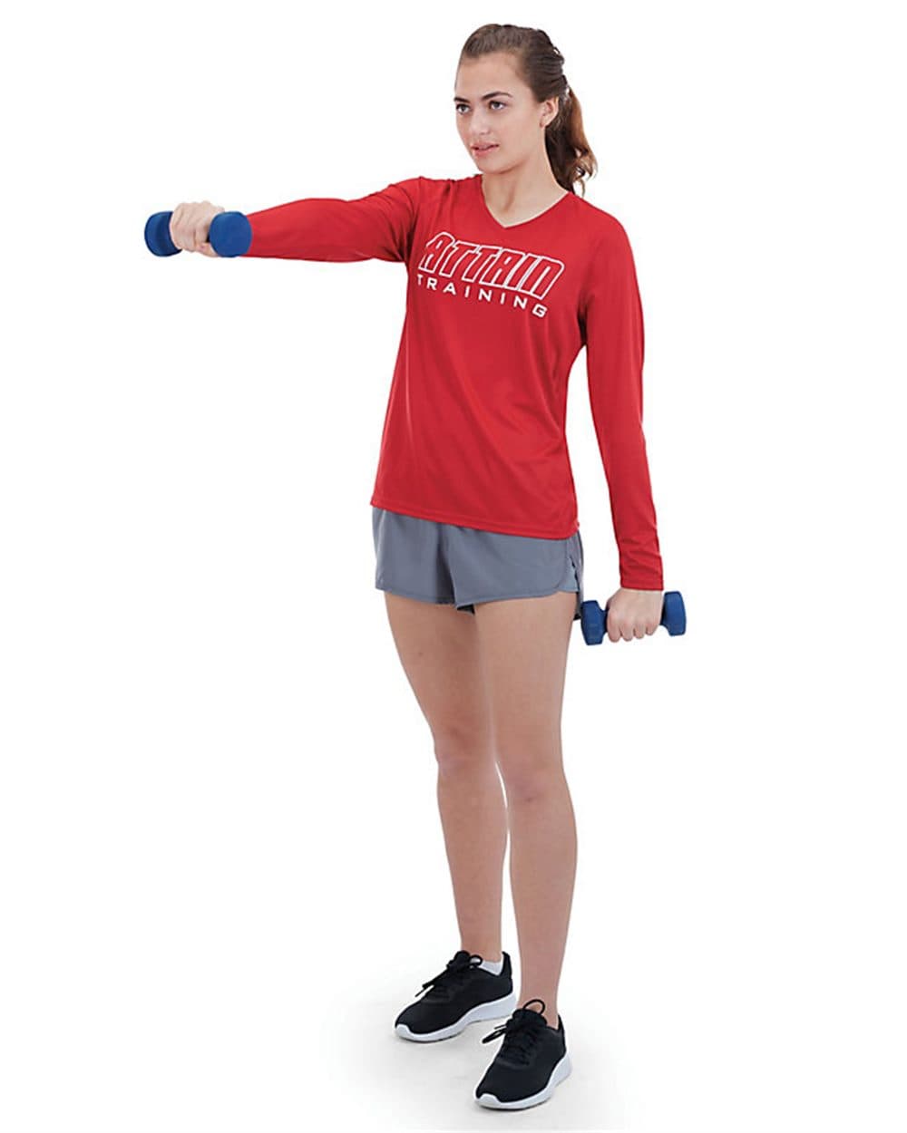 Image for Women's Attain Wicking Long Sleeve V-Neck T-Shirt - 2797