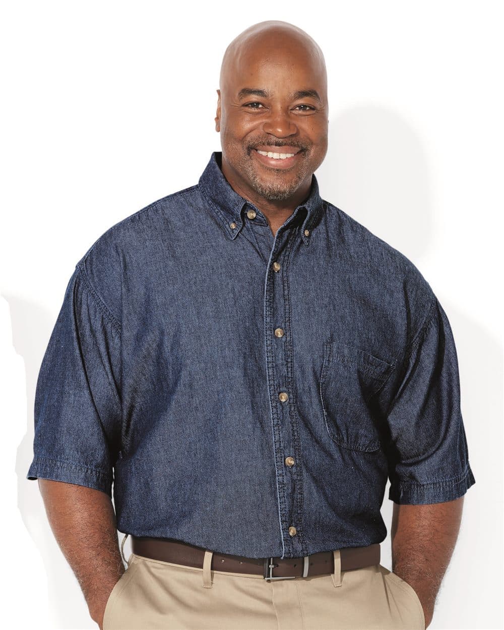 Image for Men's Tall Denim Short Sleeve Shirt - 6211