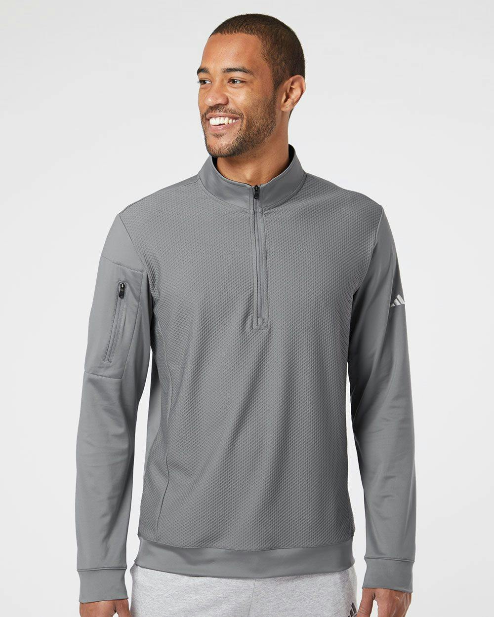 Image for Performance Textured Quarter-Zip Pullover - A295