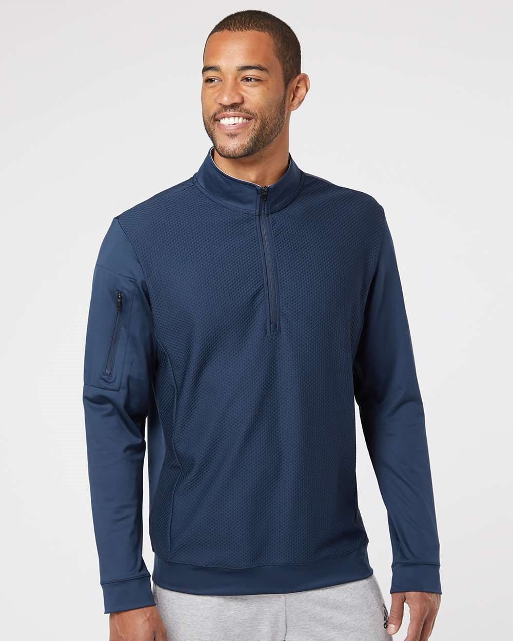 Image for Performance Textured Quarter-Zip Pullover - A295