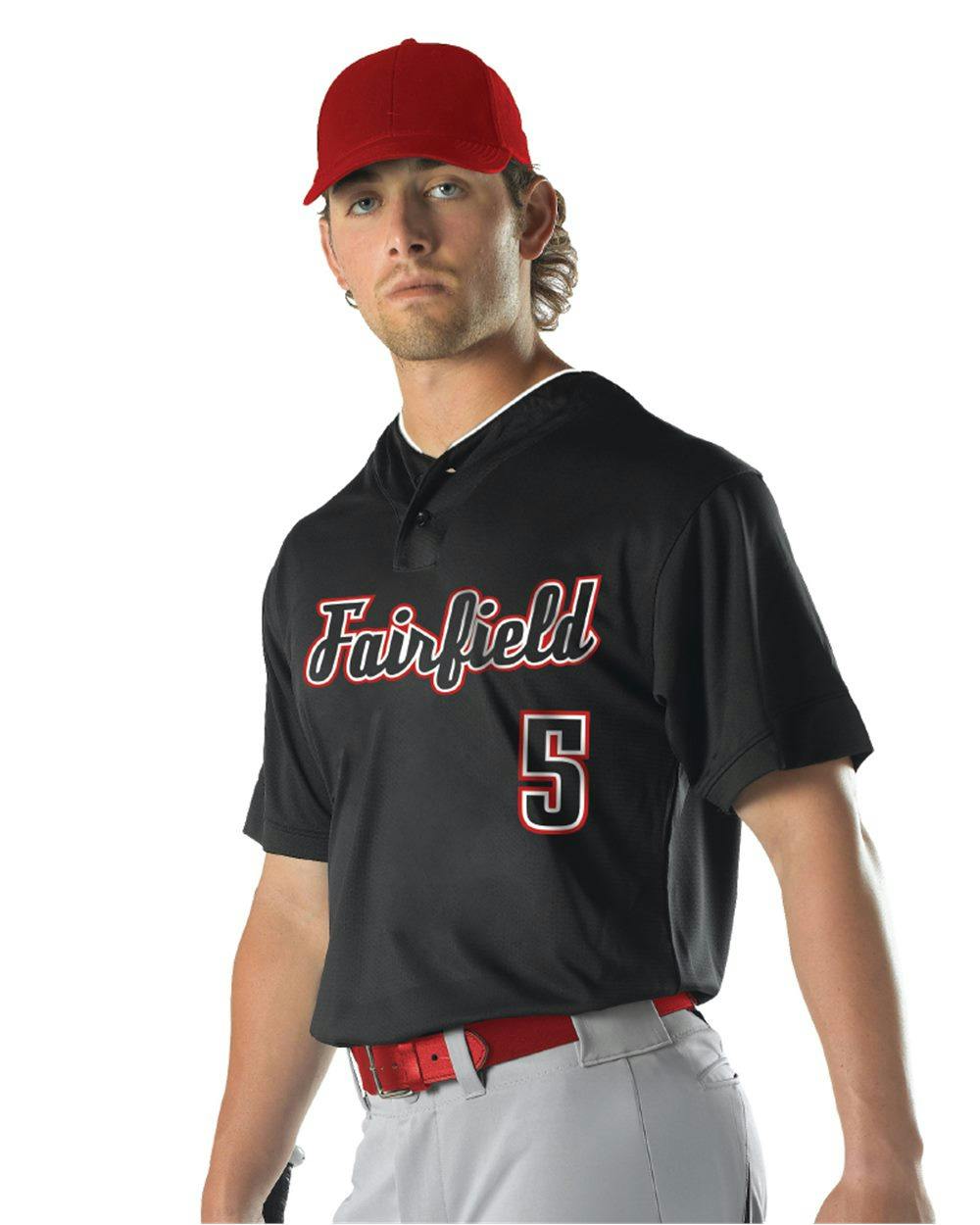 Image for Youth Two Button Mesh Baseball Jersey With Piping - 52MTHJY