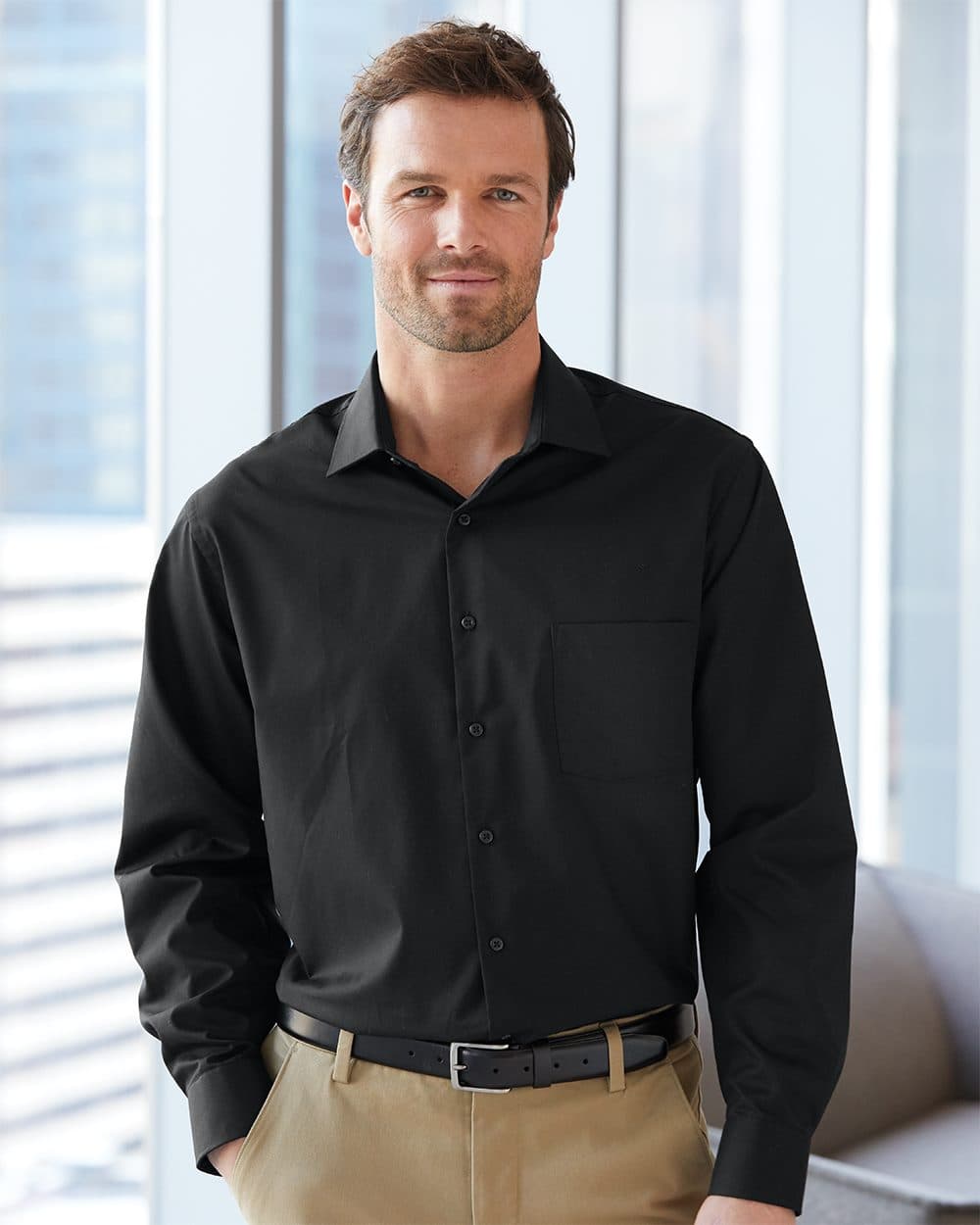 Image for Men's Broadcloth Point Collar Solid Shirt - 13V5052