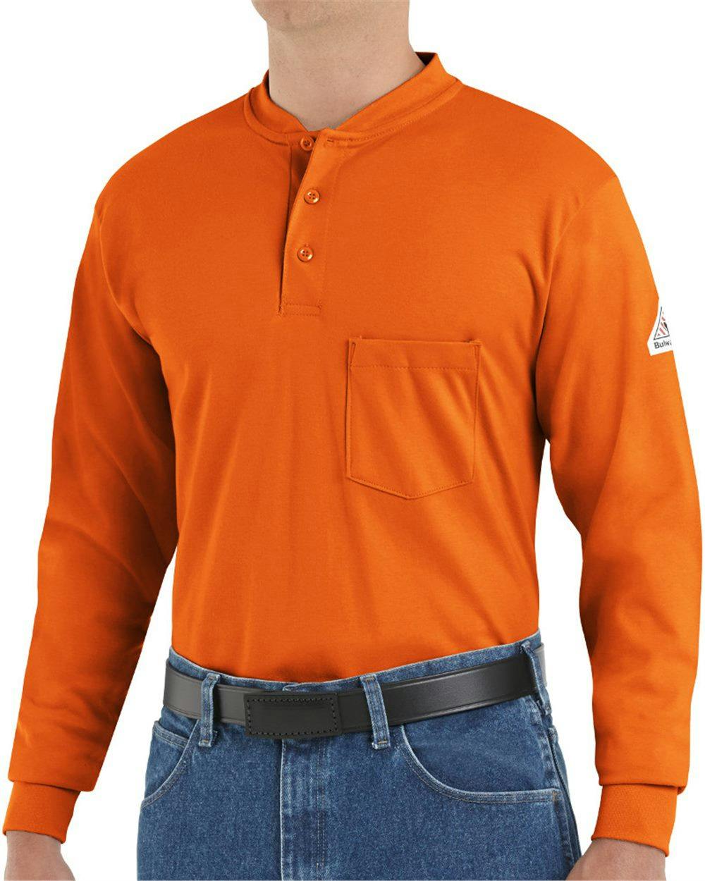 Image for Long Sleeve Tagless Henley Shirt - SEL2