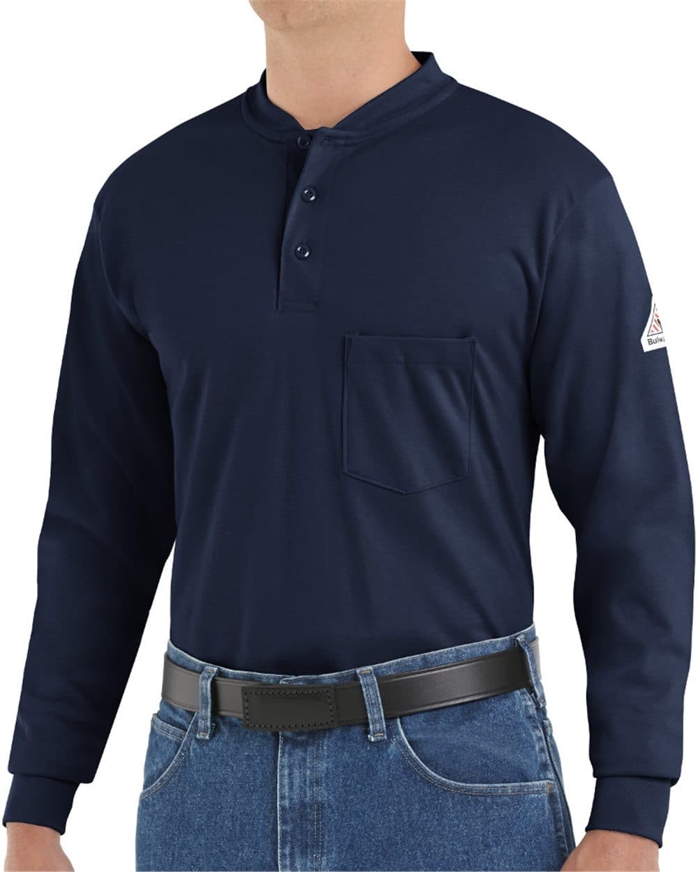 Image for Long Sleeve Tagless Henley Shirt - Tall Sizes - SEL2T