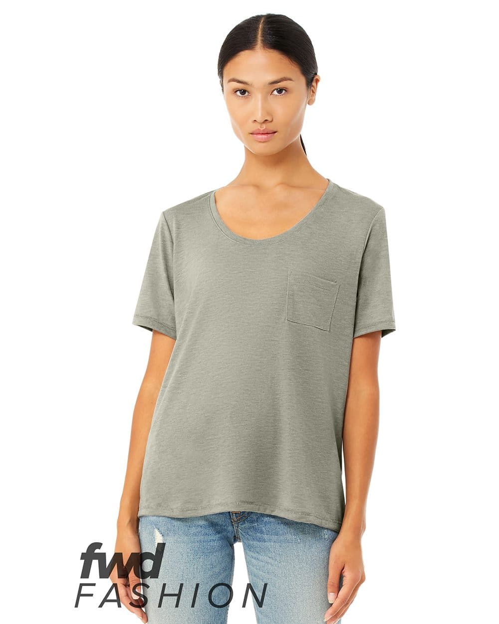 Image for FWD Fashion Women's Flowy Pocket Tee - 8818