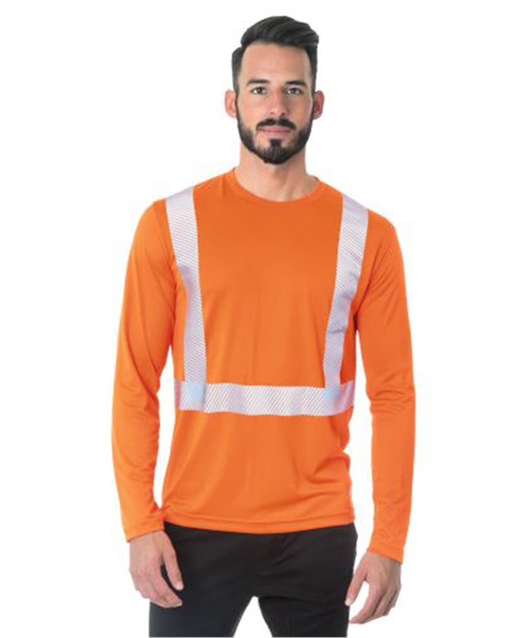 Image for USA-Made Hi-Visibility Long Sleeve Performance T-Shirt - Segmented Tape - 3740