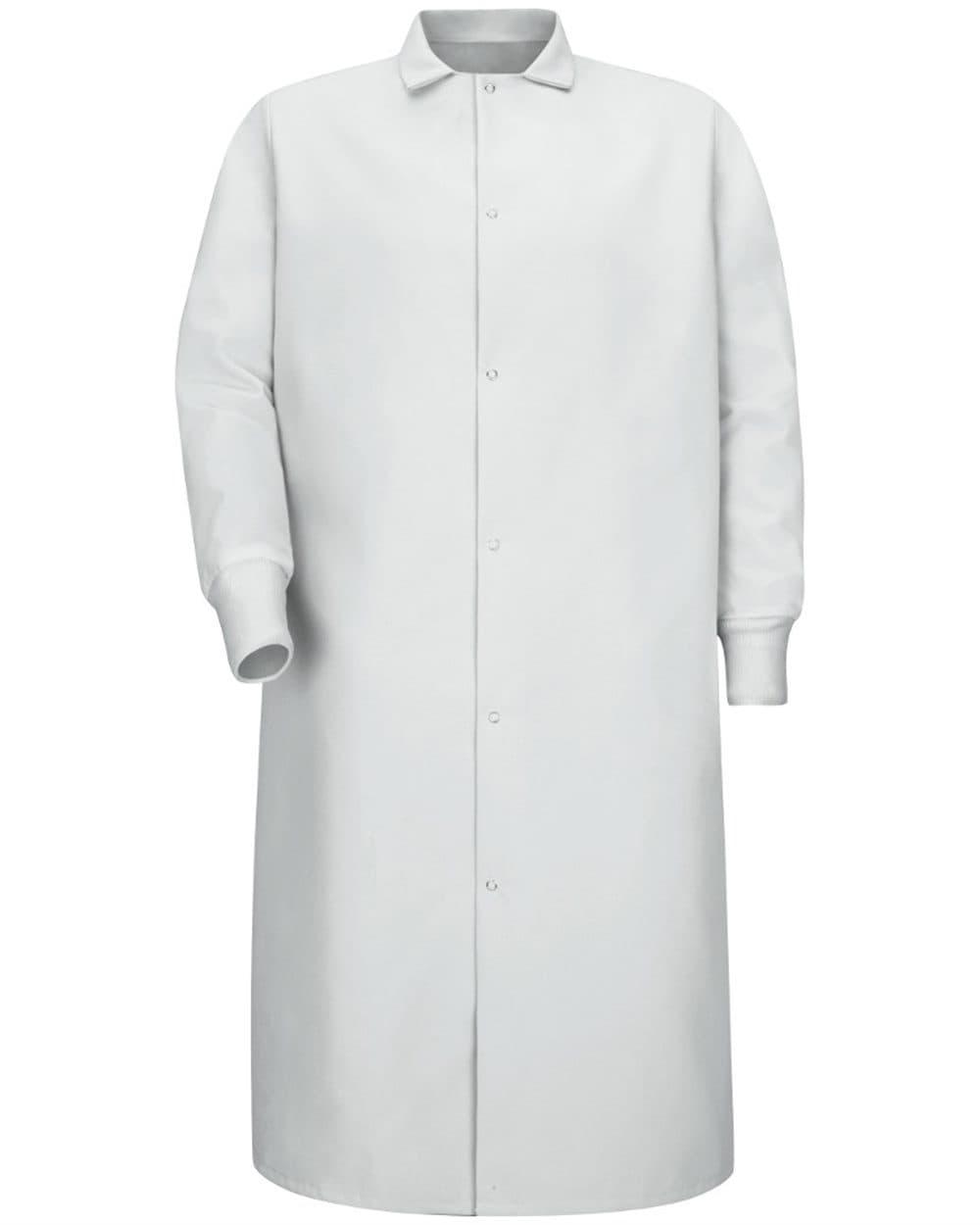 Image for Unisex Gripper-Front Pocketless Butcher Coat With Knit Cuffs - KS60