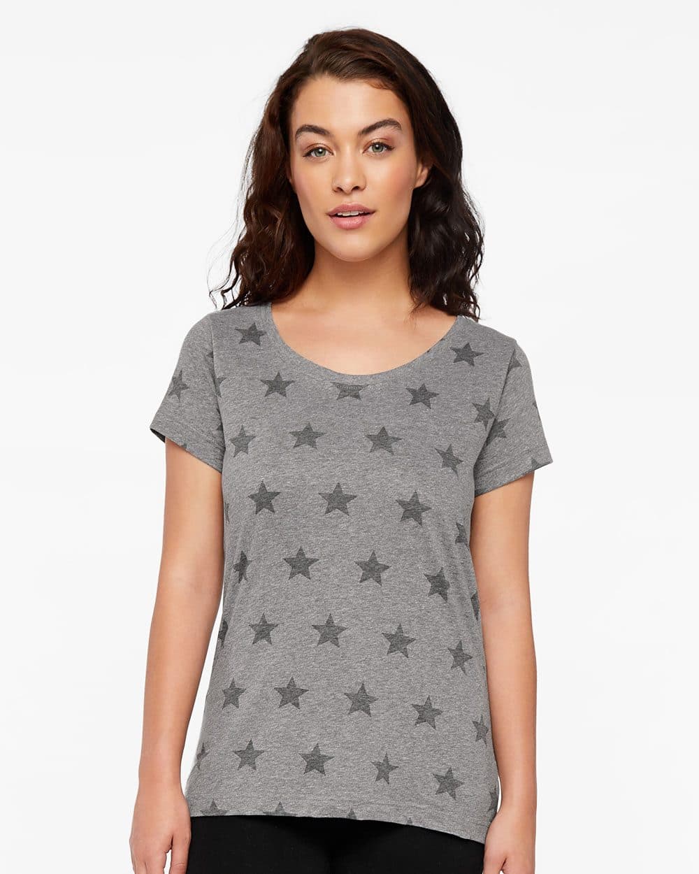 Image for Women's Star Print Scoop Neck Tee - 3629