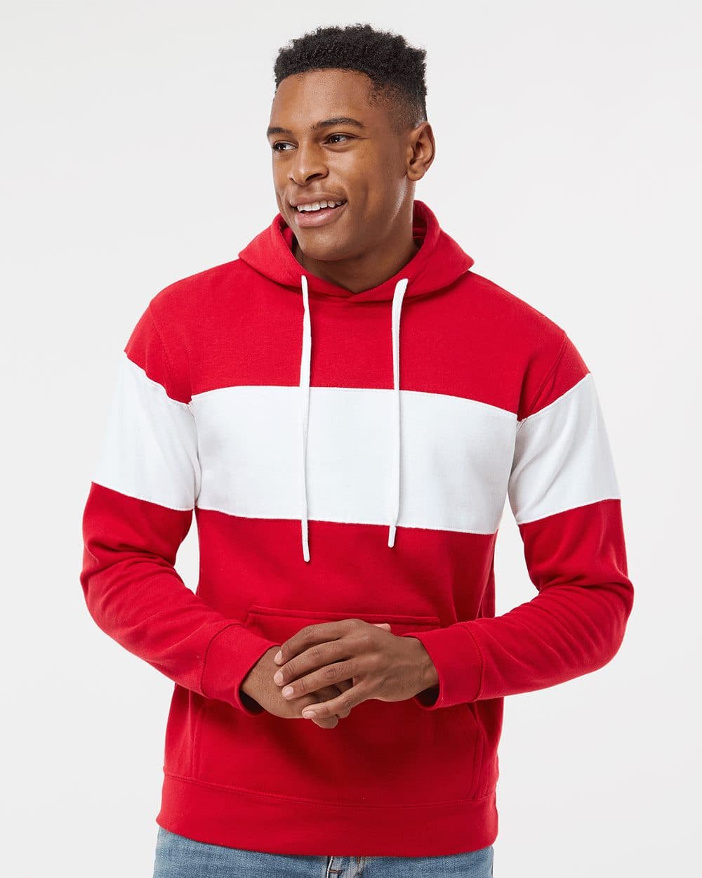 Image for Men's Varsity Fleece Colorblocked Hooded Sweatshirt - 8644