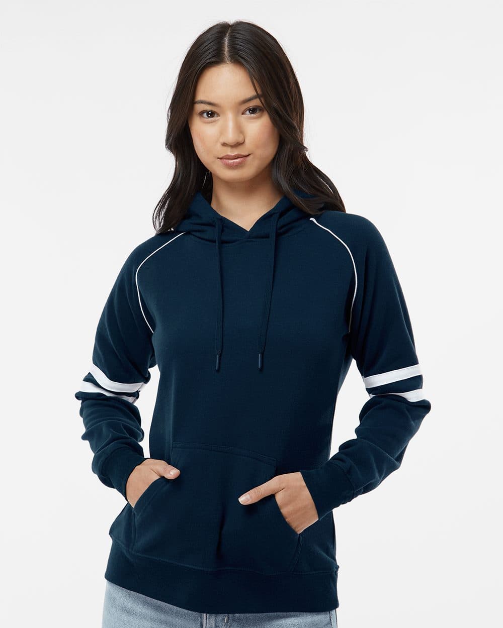 Image for Women's Varsity Fleece Piped Hooded Sweatshirt - 8645