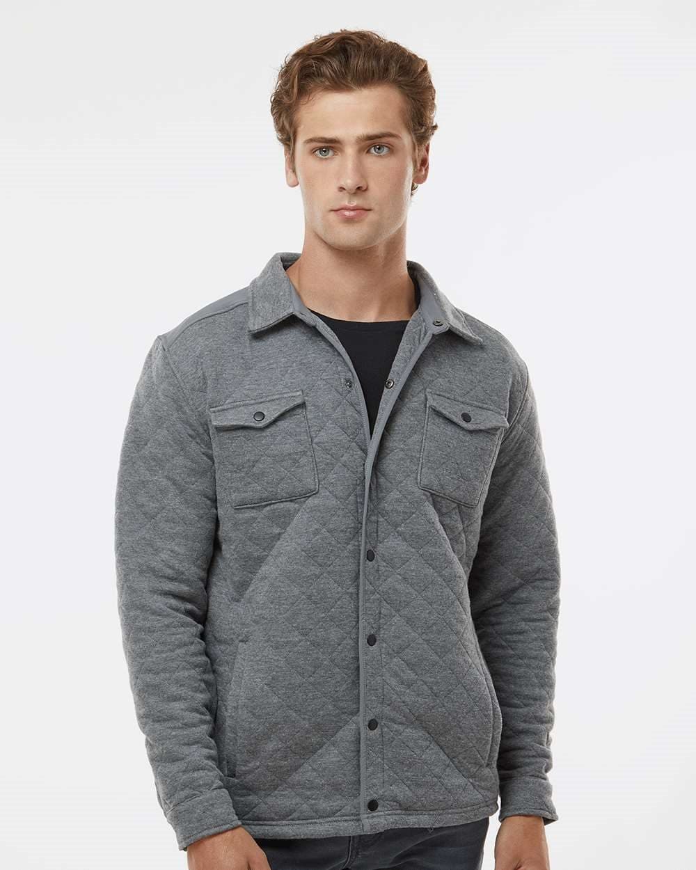Image for Men's Quilted Jersey Shirt Jacket - 8889