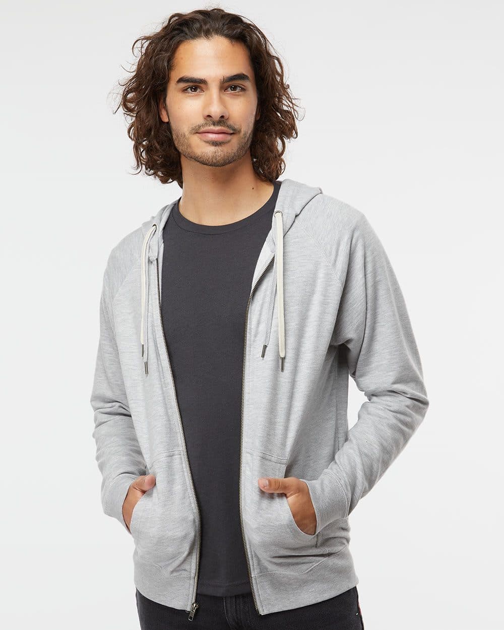 Image for Unisex Icon Lightweight Loopback Terry Full-Zip Hooded Sweatshirt - SS1000Z