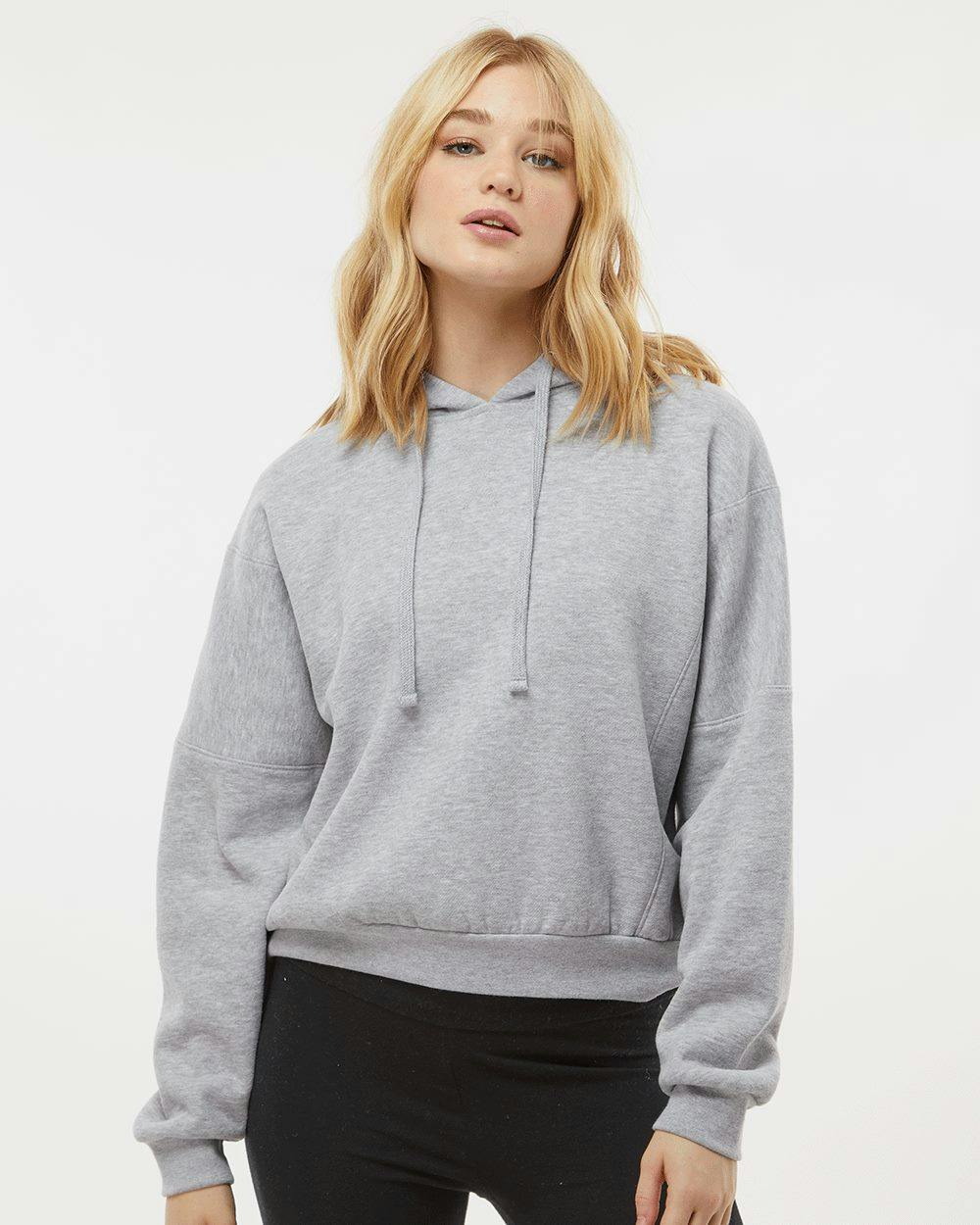 Image for Women's Sueded Fleece Crop Hooded Sweatshirt - W21751