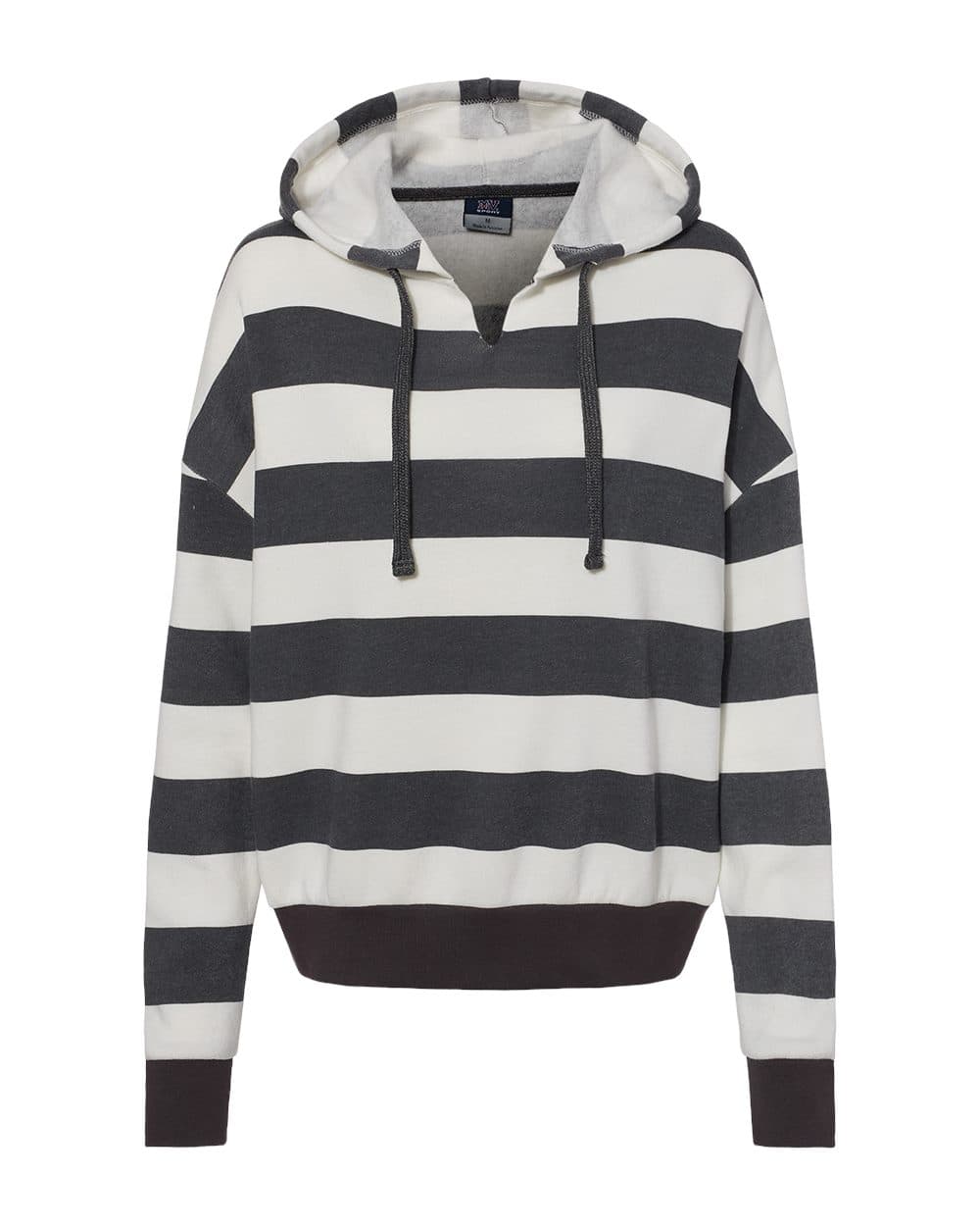 Image for Women's Striped Fleece Boxy Hooded Sweatshirt - W21721