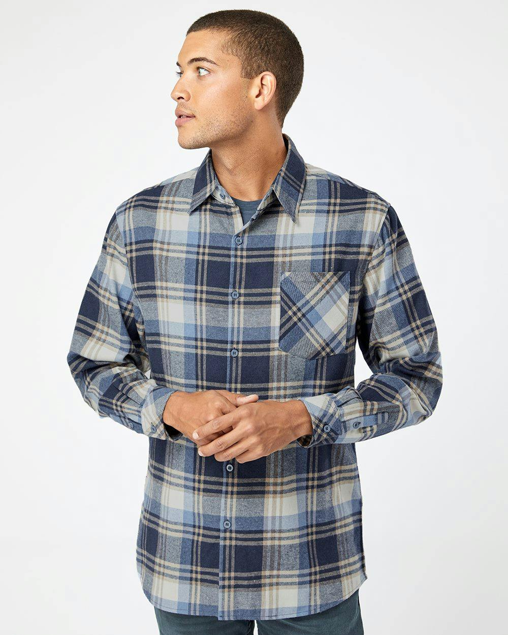 Image for Open Pocket Long Sleeve Flannel Shirt - 8212