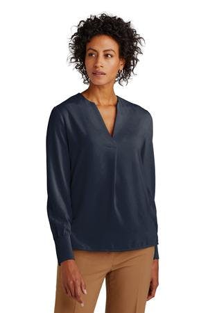 Image for Brooks Brothers Women's Open-Neck Satin Blouse BB18009