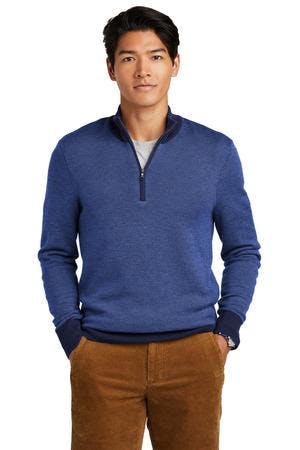 Image for Brooks Brothers Washable Merino Birdseye 1/4-Zip Sweater BB18412