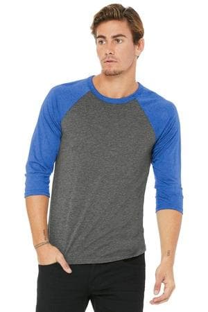 Image for BELLA+CANVAS Unisex 3/4-Sleeve Baseball Tee. BC3200