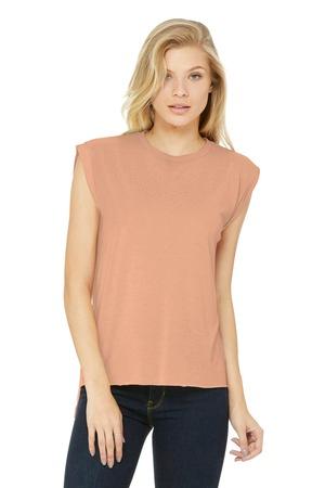 Image for DISCONTINUED BELLA+CANVAS Women's Flowy Muscle Tee With Rolled Cuffs. BC8804