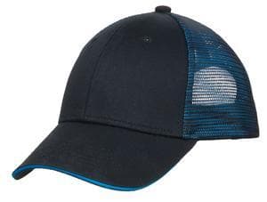 Image for Port Authority Double Mesh Snapback Sandwich Bill Cap. C818