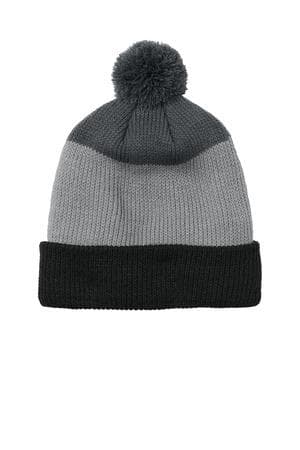 Image for Port Authority Cozy Striped Pom Beanie C979