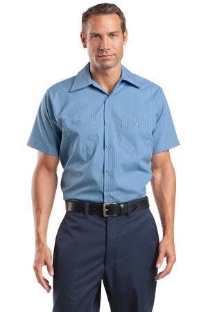 Image for Red Kap Long Size, Short Sleeve Striped Industrial Work Shirt. CS20LONG