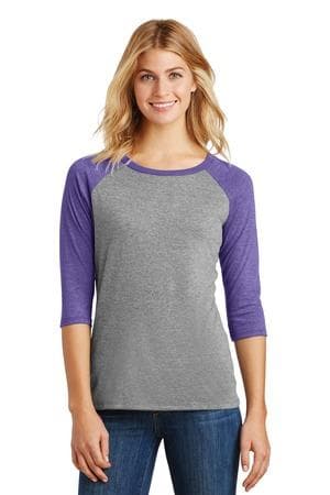 Image for District Women's Perfect Tri 3/4-Sleeve Raglan. DM136L