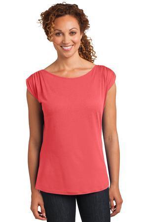 Image for DISCONTINUED District Made Ladies Modal Blend Gathered Shoulder Tee. DM483