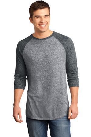 Image for DISCONTINUED District - Young Mens Microburn 3/4-Sleeve Raglan Tee. DT162