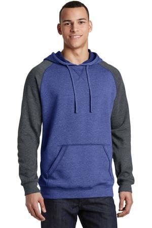 Image for District Young Mens Lightweight Fleece Raglan Hoodie. DT196