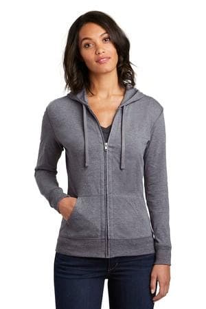 Image for District Women's Fitted Jersey Full-Zip Hoodie. DT2100