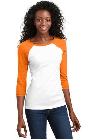 Image for DISCONTINUED District - Juniors 50/50 3/4-Sleeve Raglan Tee. DT228