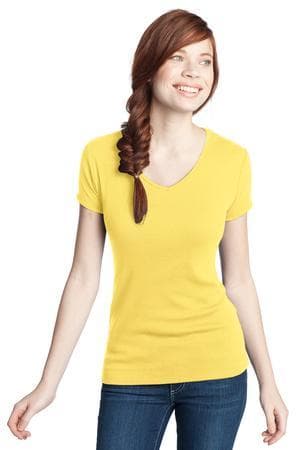 Image for DISCONTINUED District - Juniors 1x1 Rib V-Neck Tee. DT234V