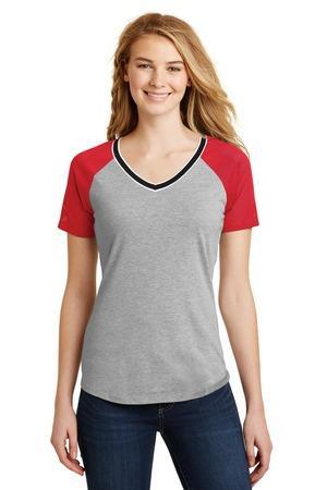 Image for DISCONTINUED District Juniors Mesh Sleeve V-Neck Tee. DT276