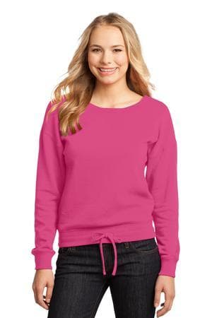 Image for DISCONTINUED District - Juniors Core Fleece Wide Neck Pullover. DT293