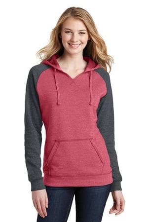 Image for District Women's Lightweight Fleece Raglan Hoodie. DT296