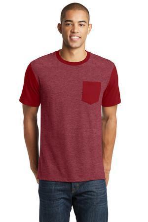 Image for DISCONTINUED District Young Mens Very Important Tee with Contrast Sleeves and Pocket. DT6000SP