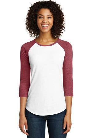 Image for DISCONTINUED District Women's Fitted Very Important Tee 3/4-Sleeve Raglan. DT6211